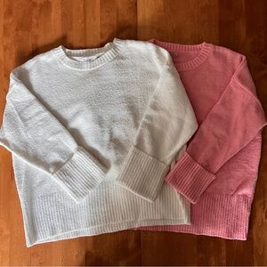 Anrabess Fuzzy Knit Casual Chunky Pullover Sweater Bundle